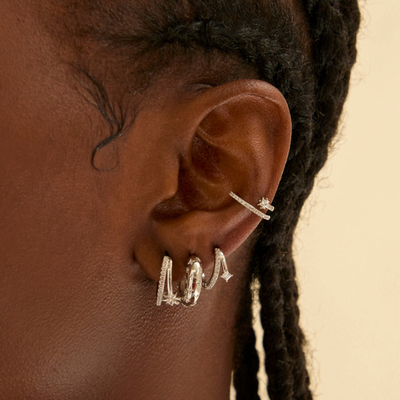 Pavé Crystal Huggie Earrings for Women