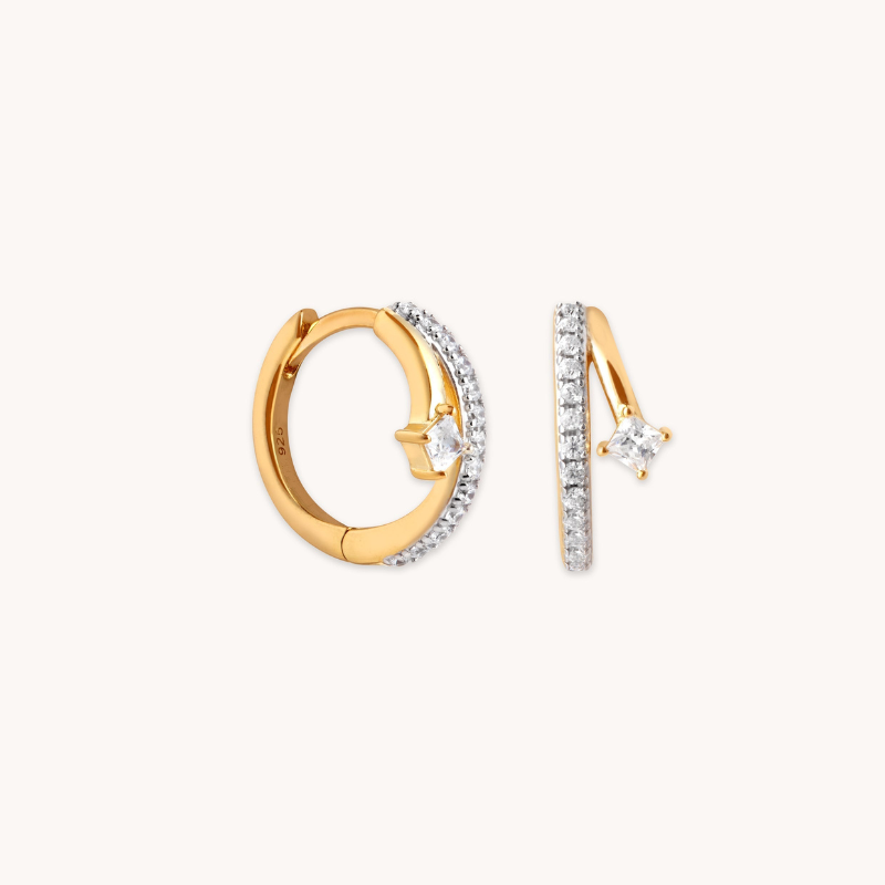 Pavé Crystal Huggie Earrings for Women