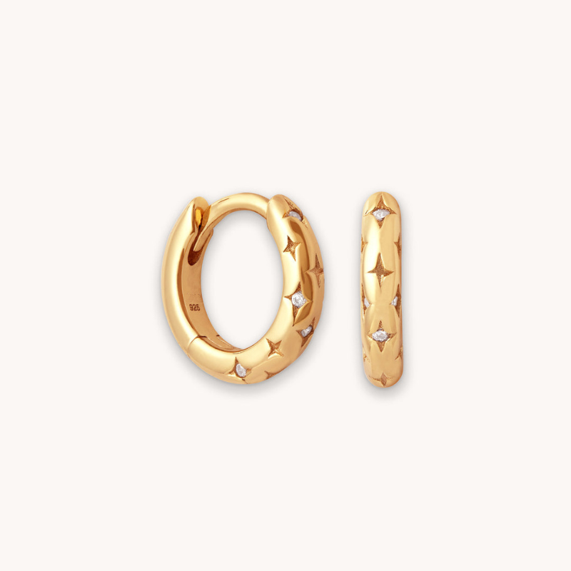 Cosmic Star Bold Huggie Earrings for Women