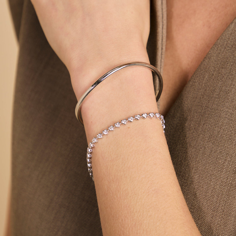 Heart Bezel Tennis Bracelet for Women