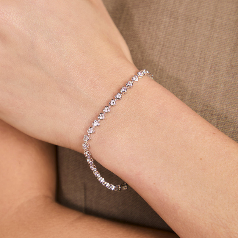 Heart Bezel Tennis Bracelet for Women
