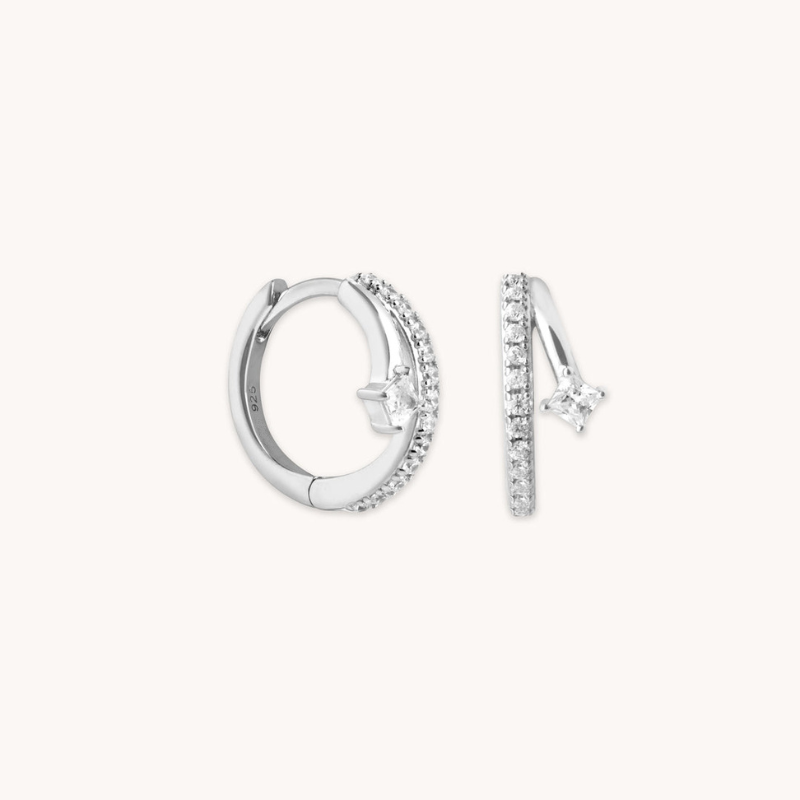 Pavé Crystal Huggie Earrings for Women