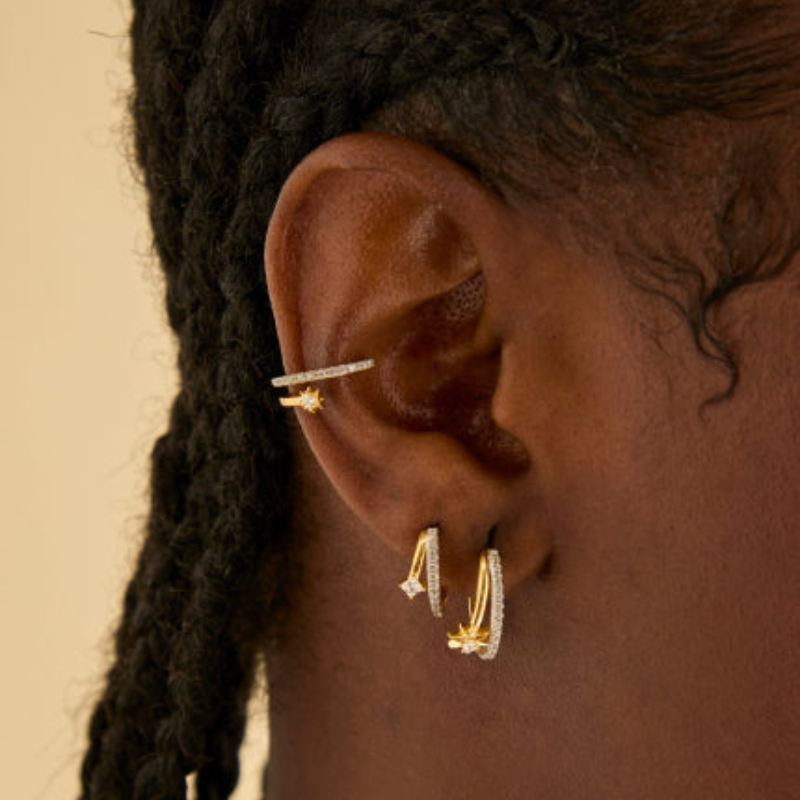 Pavé Crystal Huggie Earrings for Women