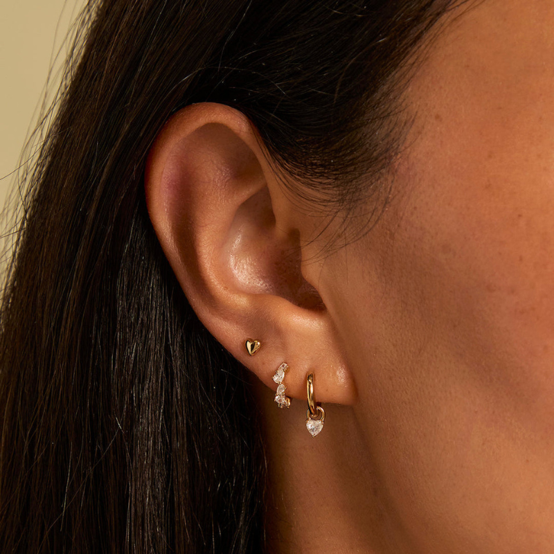 Crystal Pear Huggie Earrings for Women