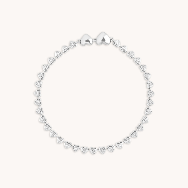 Heart Bezel Tennis Bracelet for Women