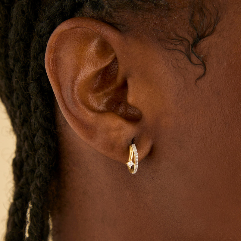 Pavé Crystal Huggie Earrings for Women