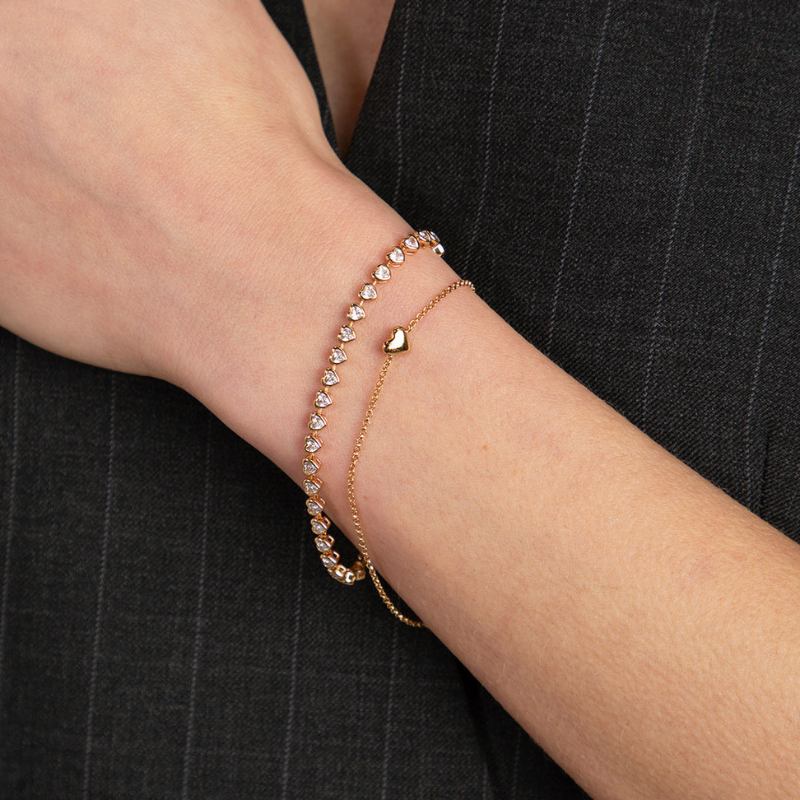Heart Bezel Tennis Bracelet for Women