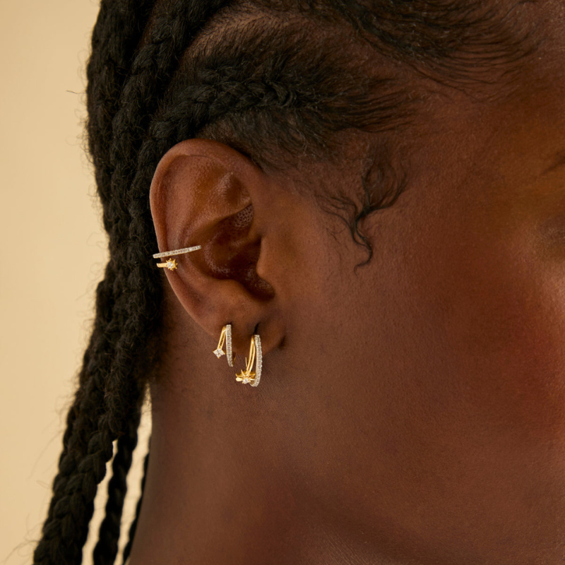 Pavé Crystal Huggie Earrings for Women