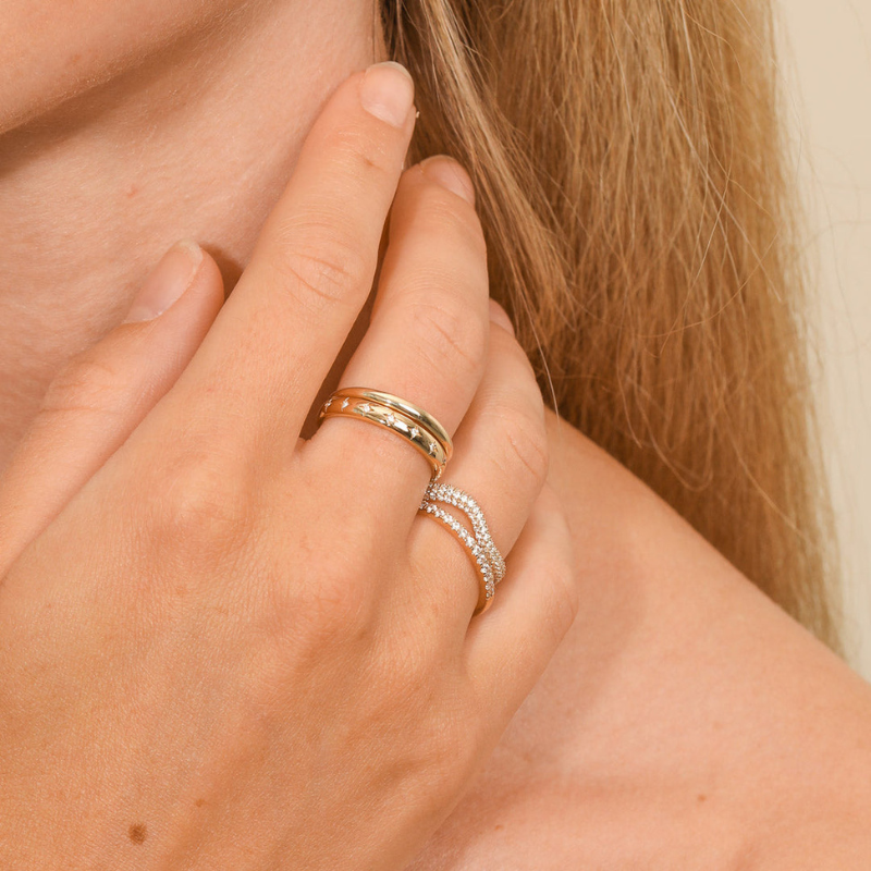 Cosmic Star Band Ring for Women