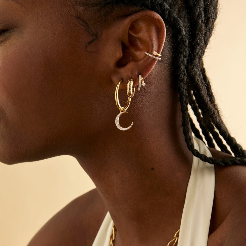 Pavé Crystal Huggie Earrings for Women