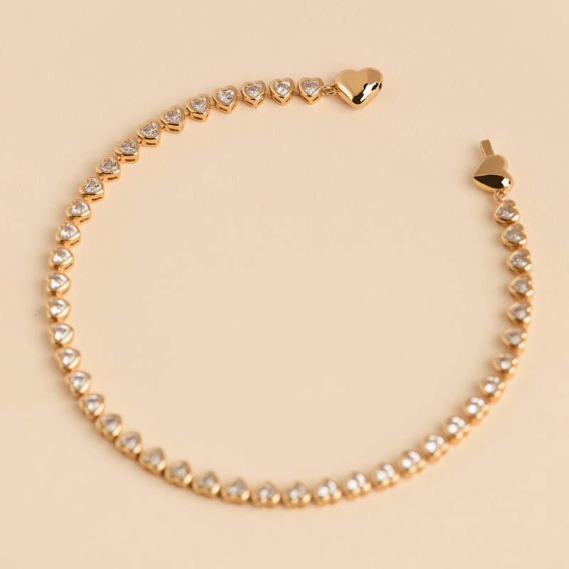Heart Bezel Tennis Bracelet for Women