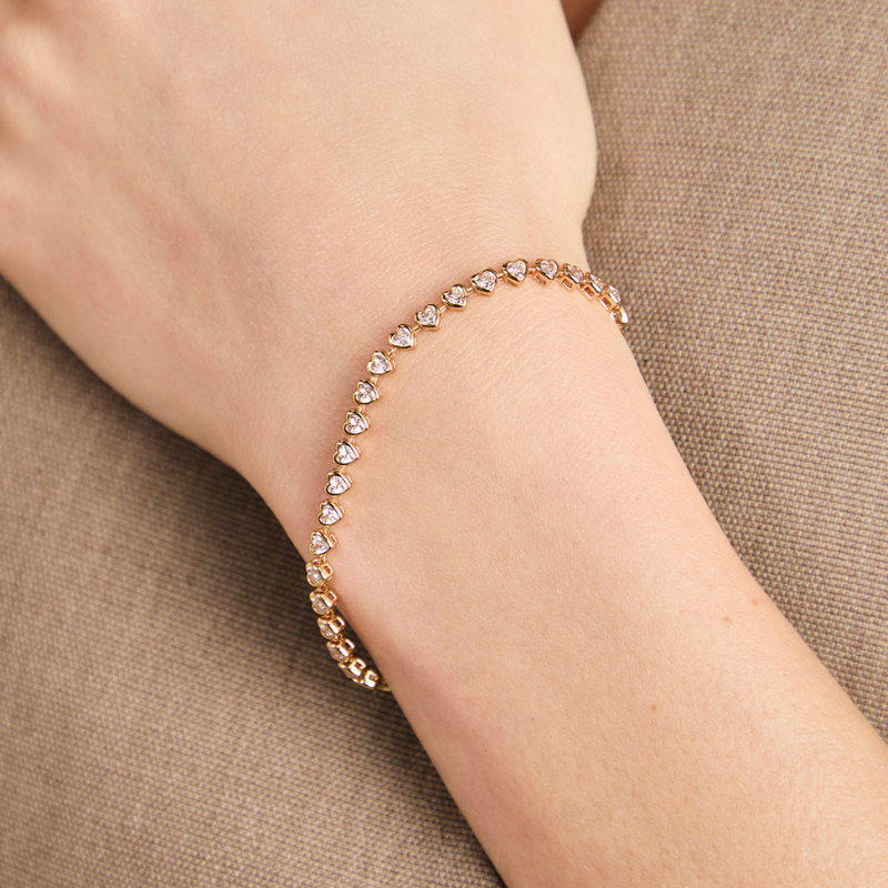 Heart Bezel Tennis Bracelet for Women