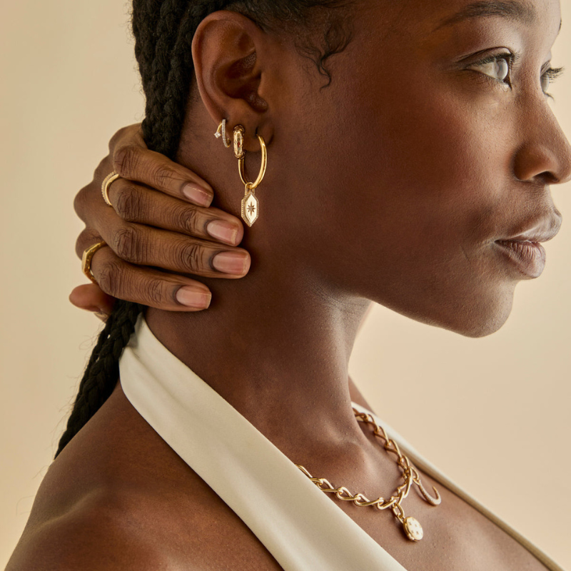 Pavé Crystal Huggie Earrings for Women