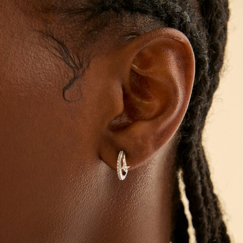 Pavé Crystal Huggie Earrings for Women